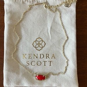 Gold and red Kendra Scott necklace